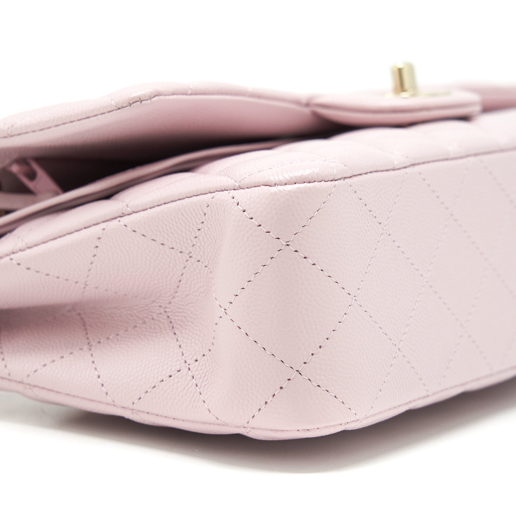 CHANEL MEDIUM CLASSIC DOUBLE FLAP BAG 21S CAVIAR LIGHT PINK LGHW