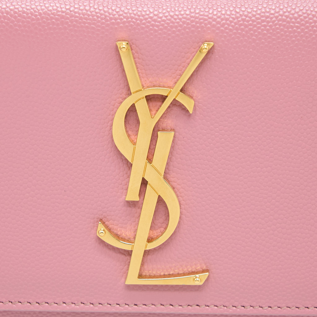 SAINT LAURENT MINI KATE BAG GRAINED CALFSKIN PINK GHW