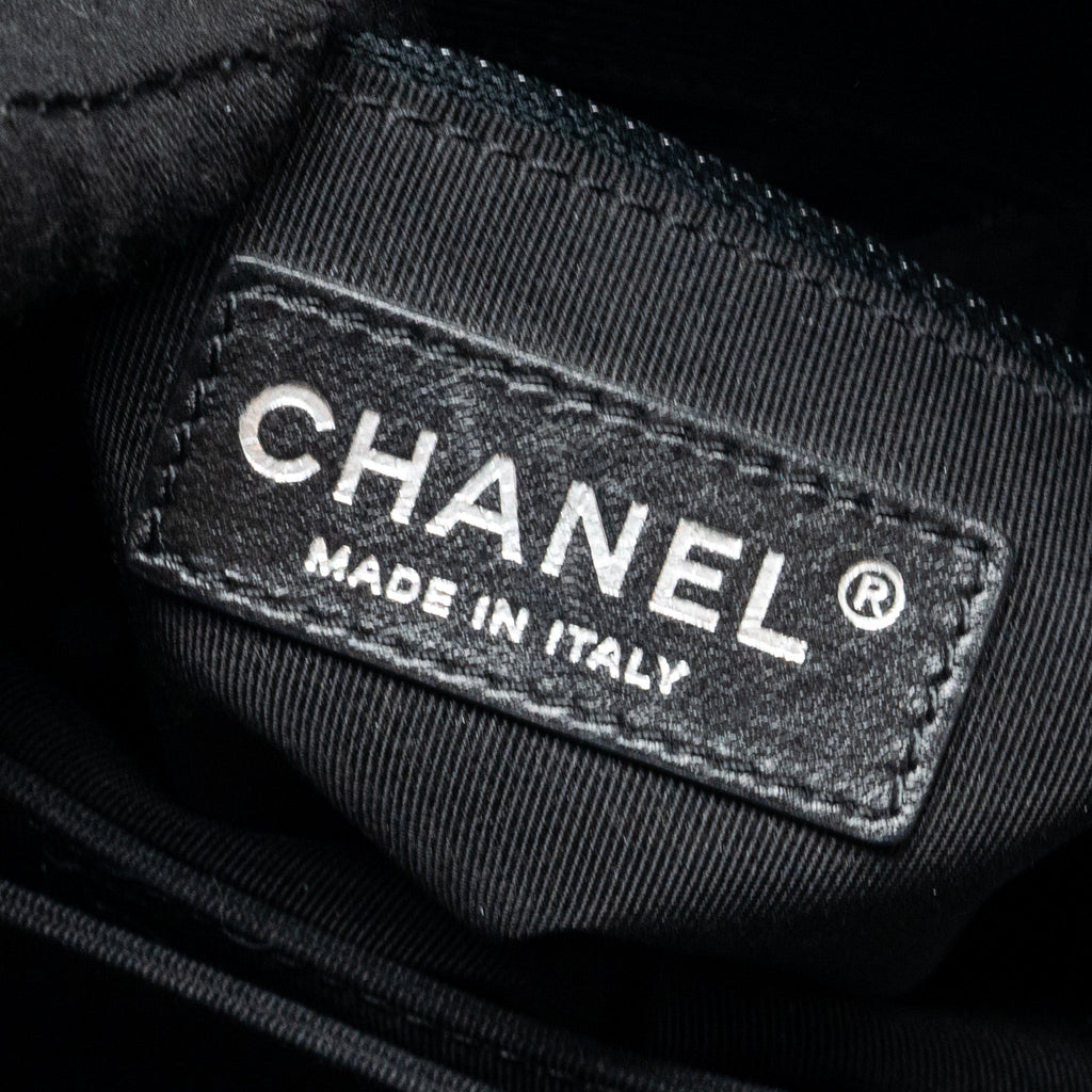 CHANEL QUILTED FLAP BAG LAMBSKIN/FABRIC SO BLACK