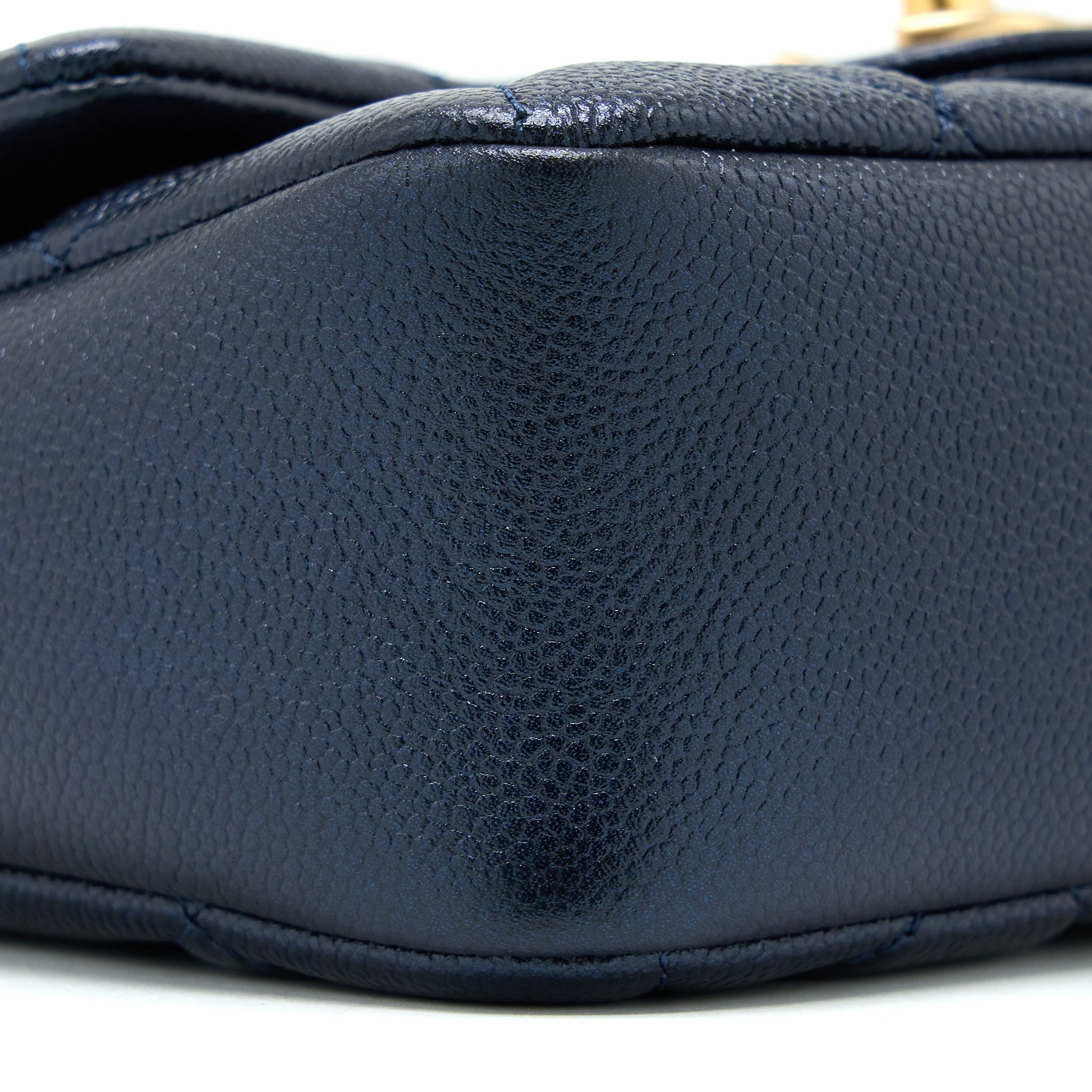 CHANEL 21K MY PERFECT MINI FLAP BAG CAVIAR BLACK BRUSHED GHW (MICROCHIP)
