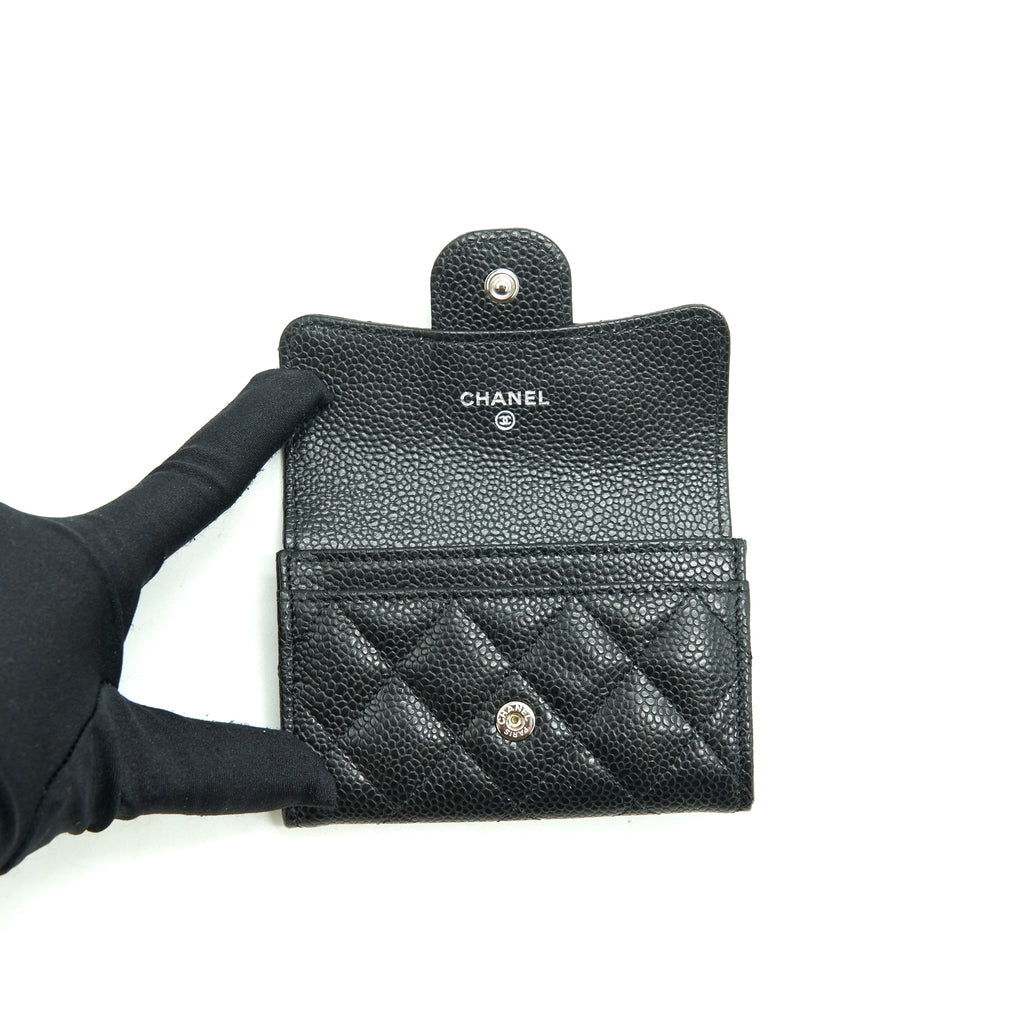 CHANEL CLASSIC FLAP CARD HOLDER CAVIAR BLACK SHW