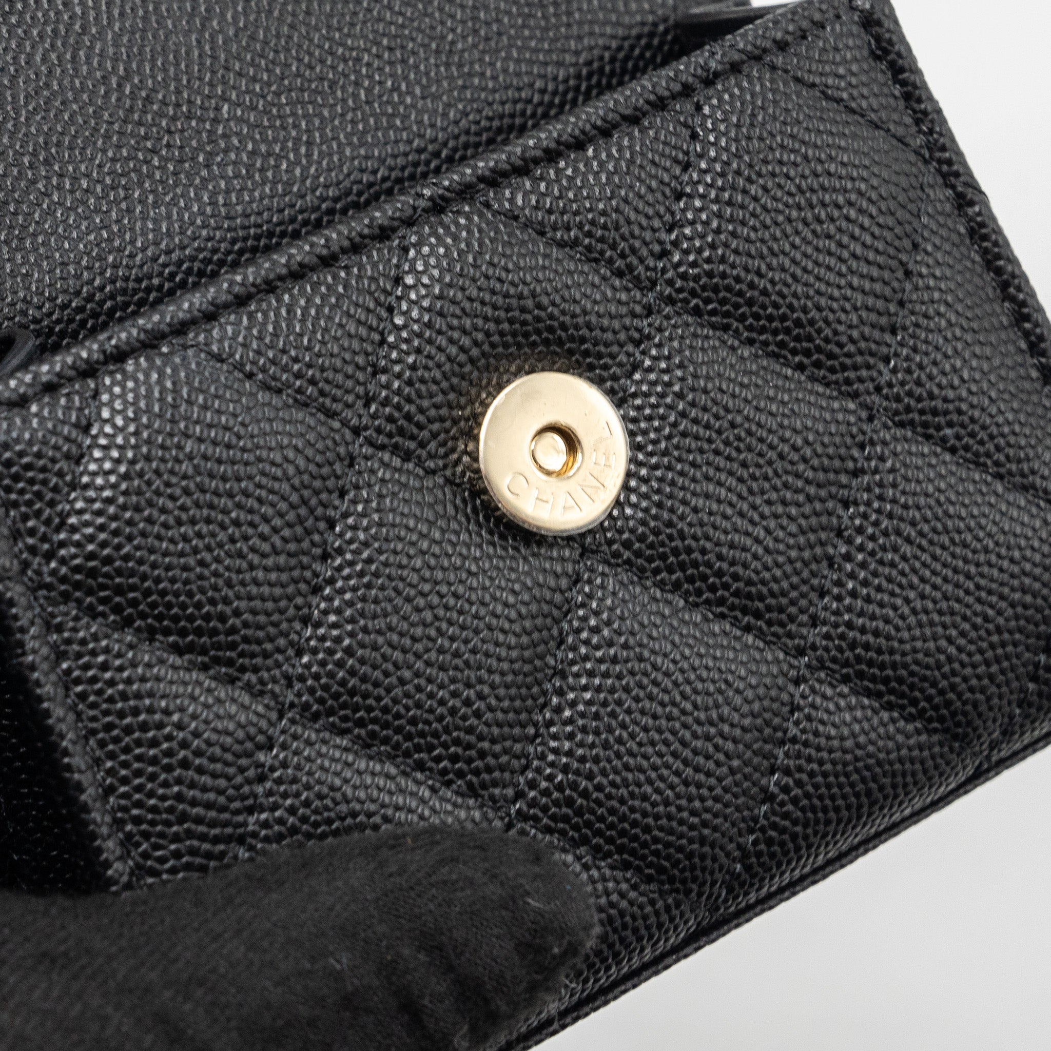 CHANEL TOP HANDLE MINI FLAP BAG CAVIAR BLACK LGHW (MICROCHIP)