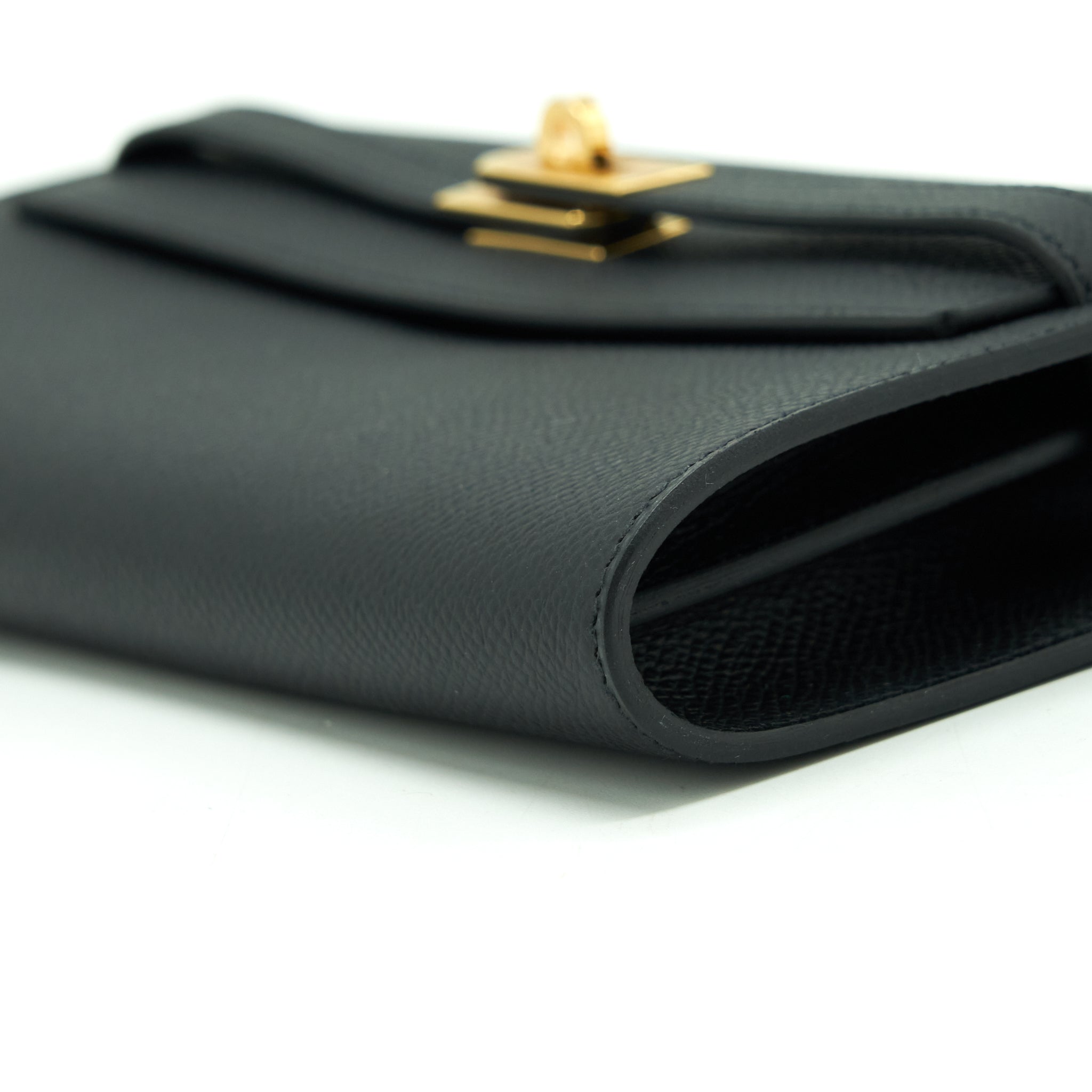 HERMES KELLY CLASSIQUE TO GO WALLET EPSOM BLACK GHW