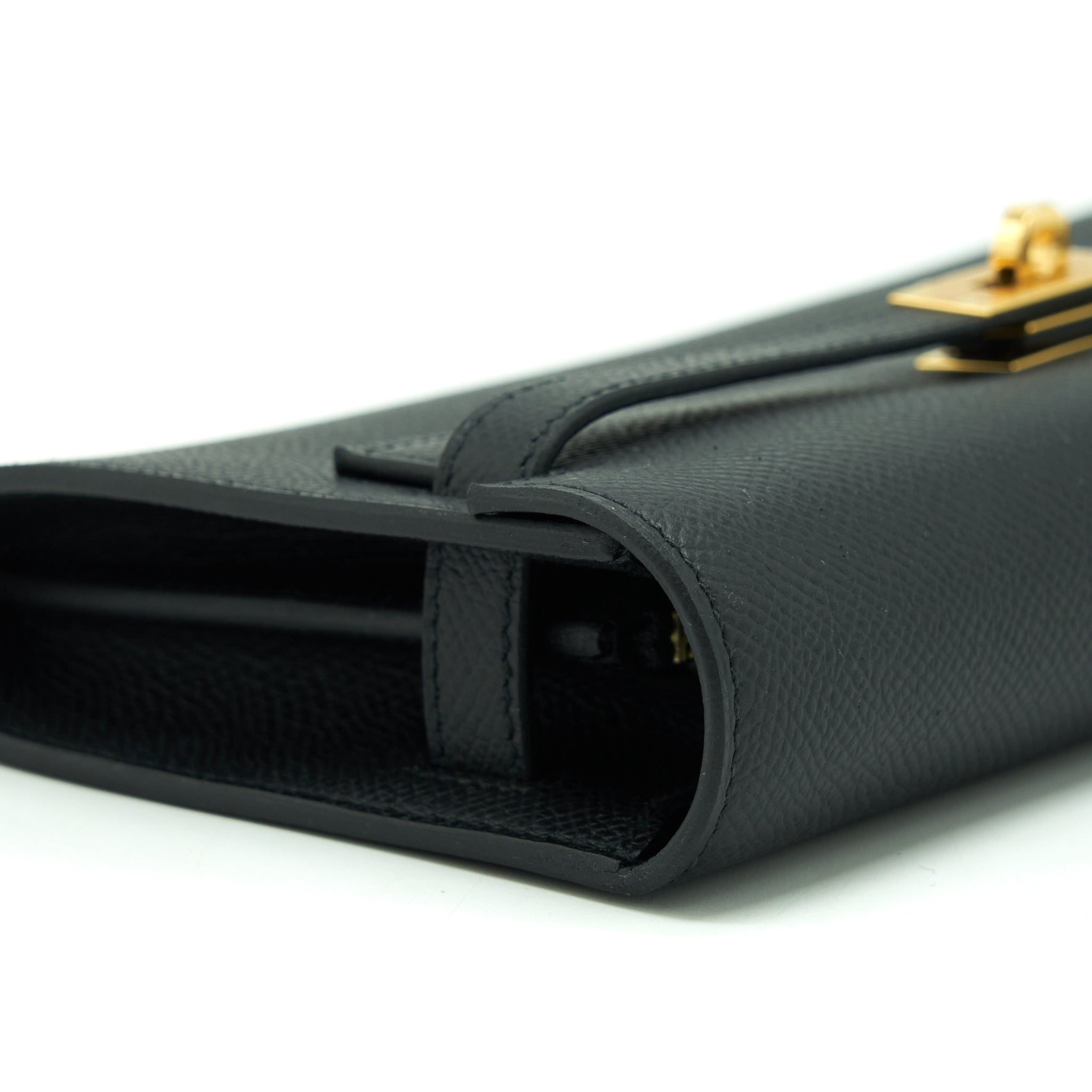 HERMES KELLY CLASSIQUE TO GO WALLET EPSOM BLACK GHW