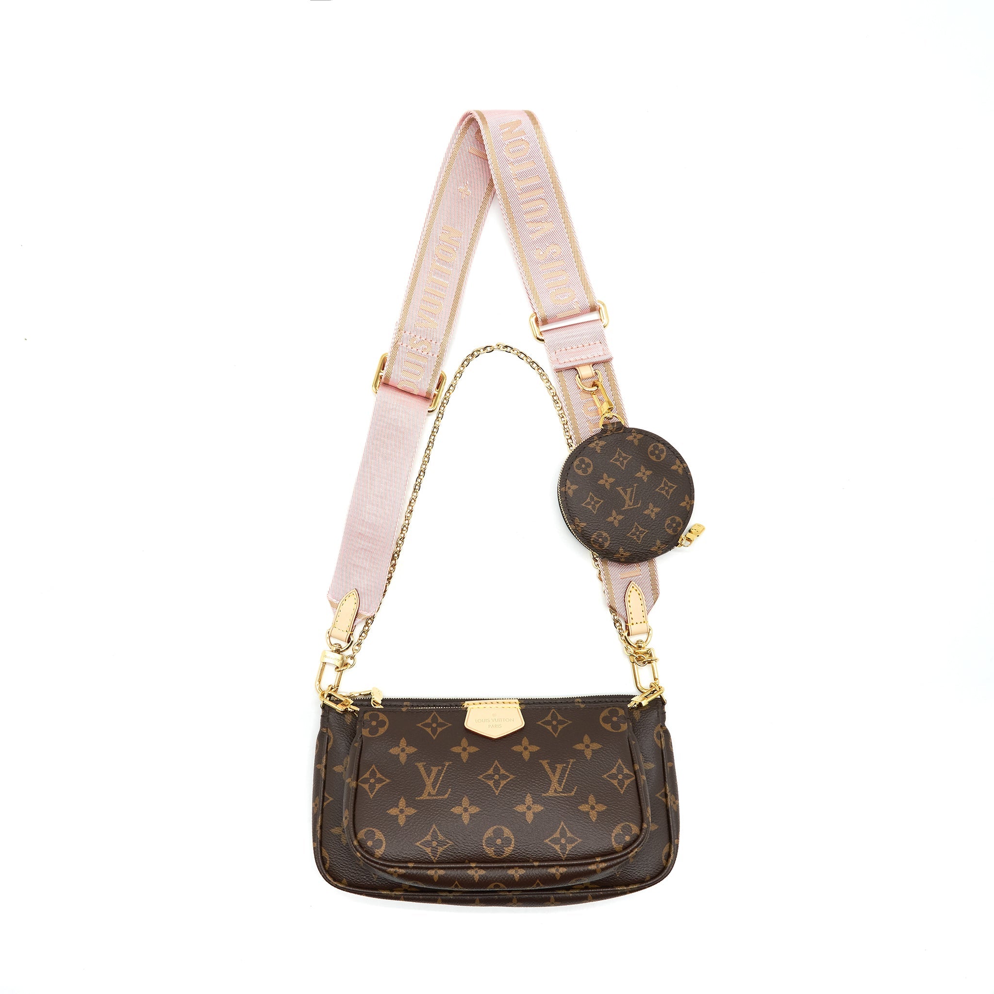 LOUIS VUITTON MULTI POCHETTE ACCESSORIES PINK STRAP