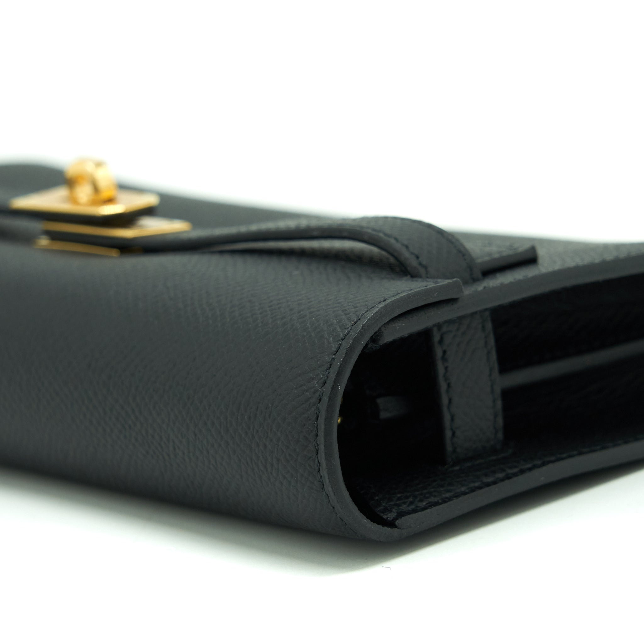 HERMES KELLY CLASSIQUE TO GO WALLET EPSOM BLACK GHW