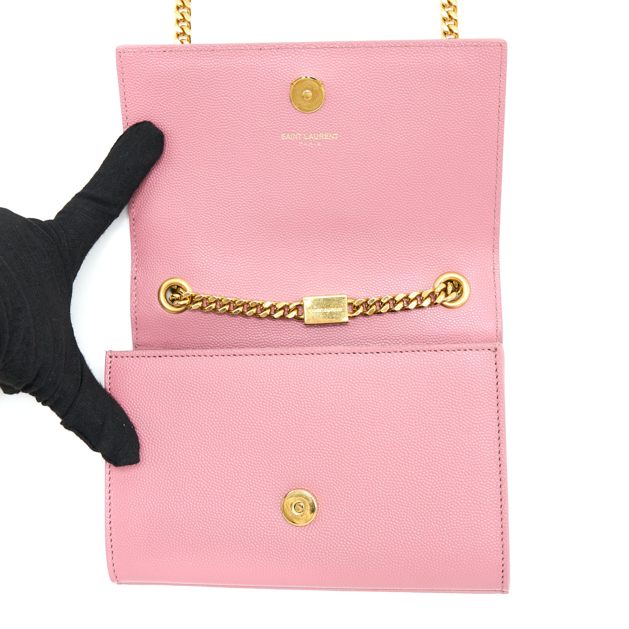 SAINT LAURENT MINI KATE BAG GRAINED CALFSKIN PINK GHW