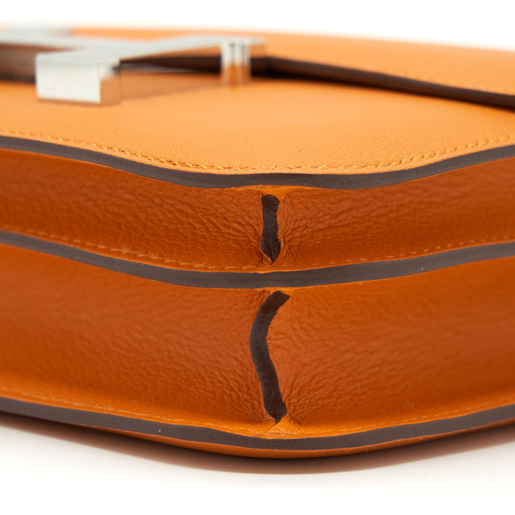 HERMES MINI CONSTANCE EVERCOLOR ABRICOT/TERRE SHW