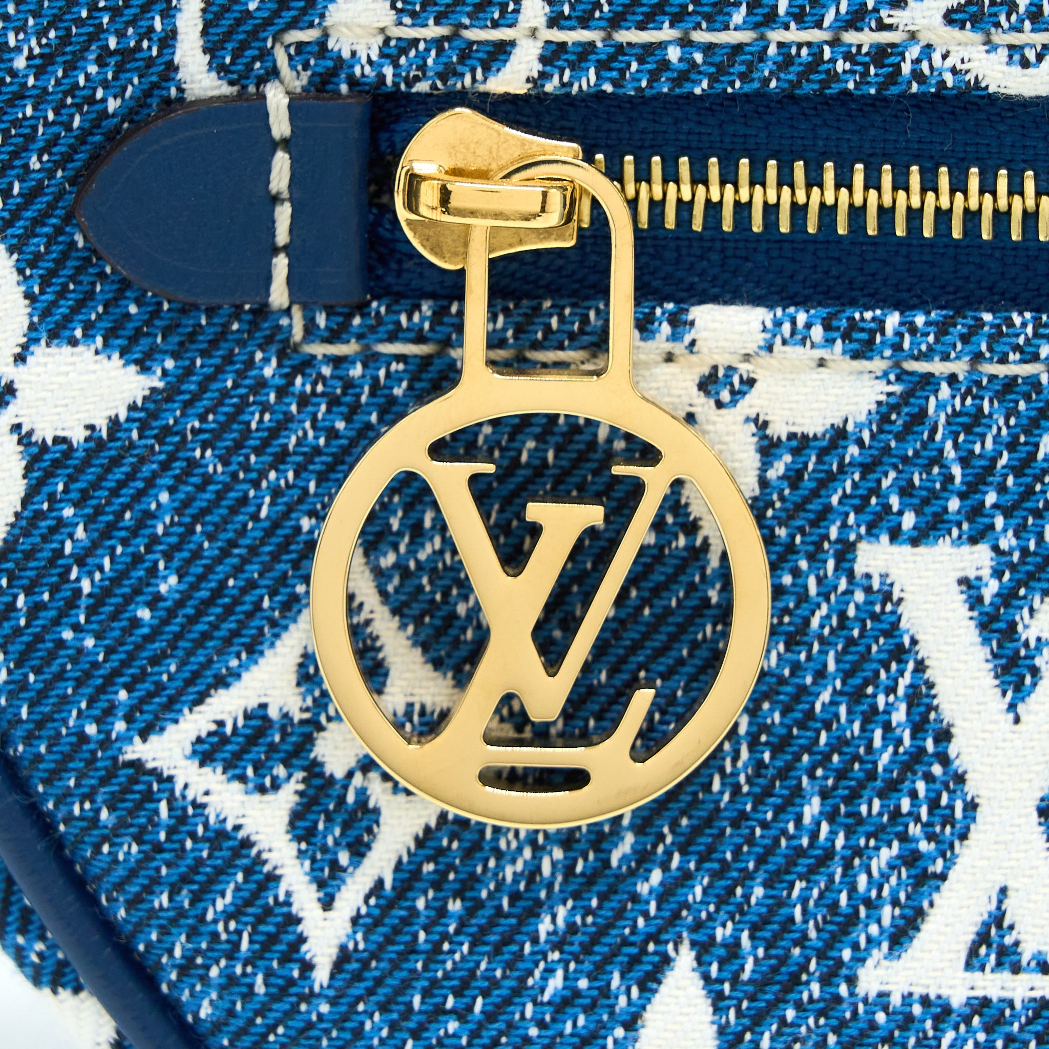 LOUIS VUITTON HALF MOON LOOP BAG DENIM BLUE GHW