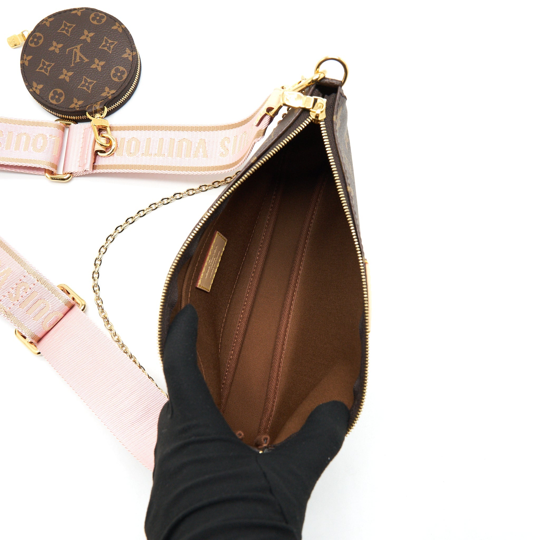 LOUIS VUITTON MULTI POCHETTE ACCESSORIES PINK STRAP