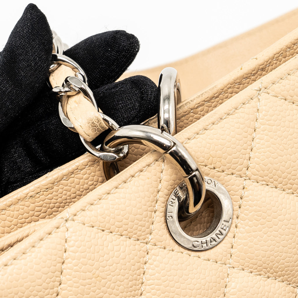 CHANEL GRAND SHOPPING TOTE CAVIAR BEIGE SHW