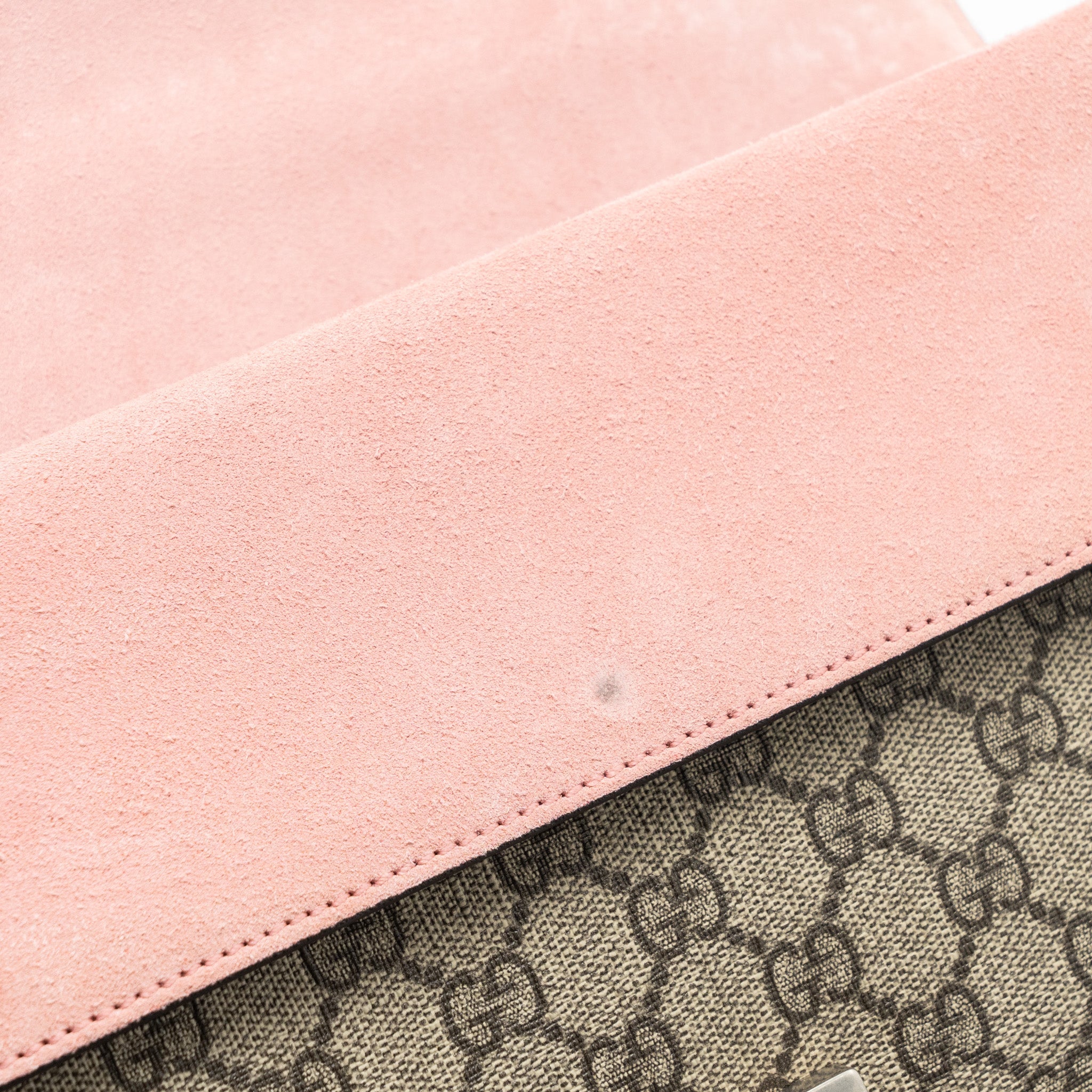 GUCCI DIONYSUS SHOULDER BAG GG SUPREME CANVAS/SUEDE PINK/BROWN LIMITED EDITION SHW