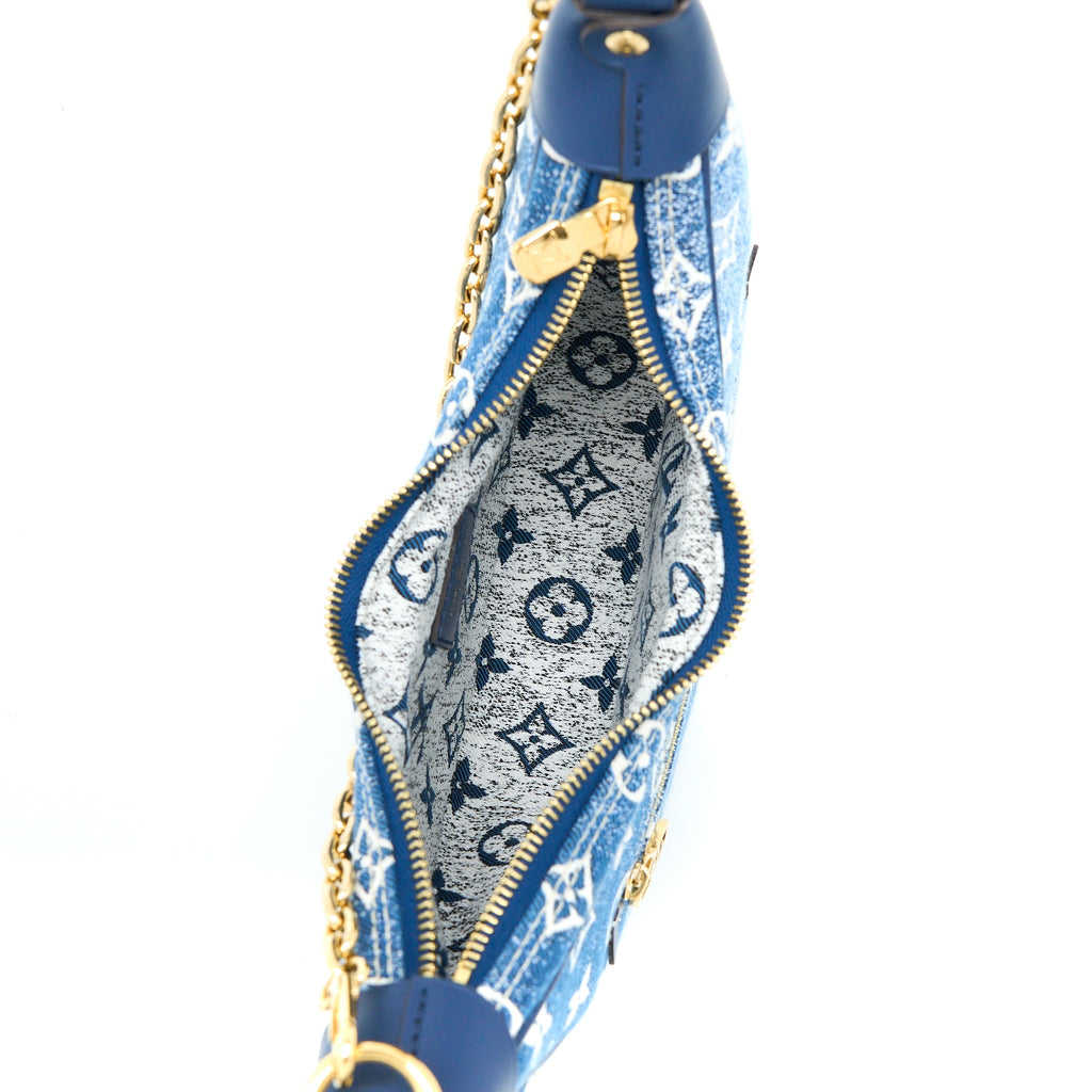 LOUIS VUITTON HALF MOON LOOP BAG DENIM BLUE GHW