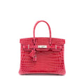 HERMES BIRKIN 30 SHINY CROCODILE ROSE EXTREME SHW