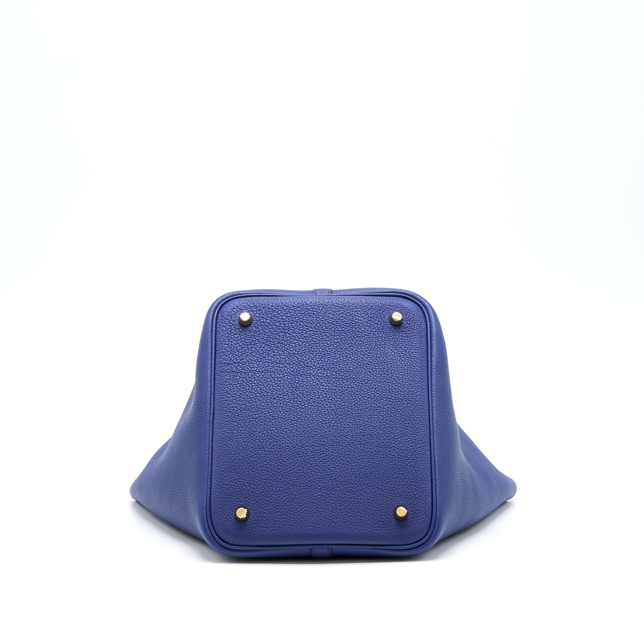 HERMES PICOTIN 22 LOCK BAG TAURILLON MAURICE BLUE SAPHIR GHW