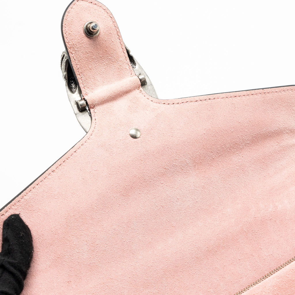 GUCCI DIONYSUS SHOULDER BAG GG SUPREME CANVAS/SUEDE PINK/BROWN LIMITED EDITION SHW