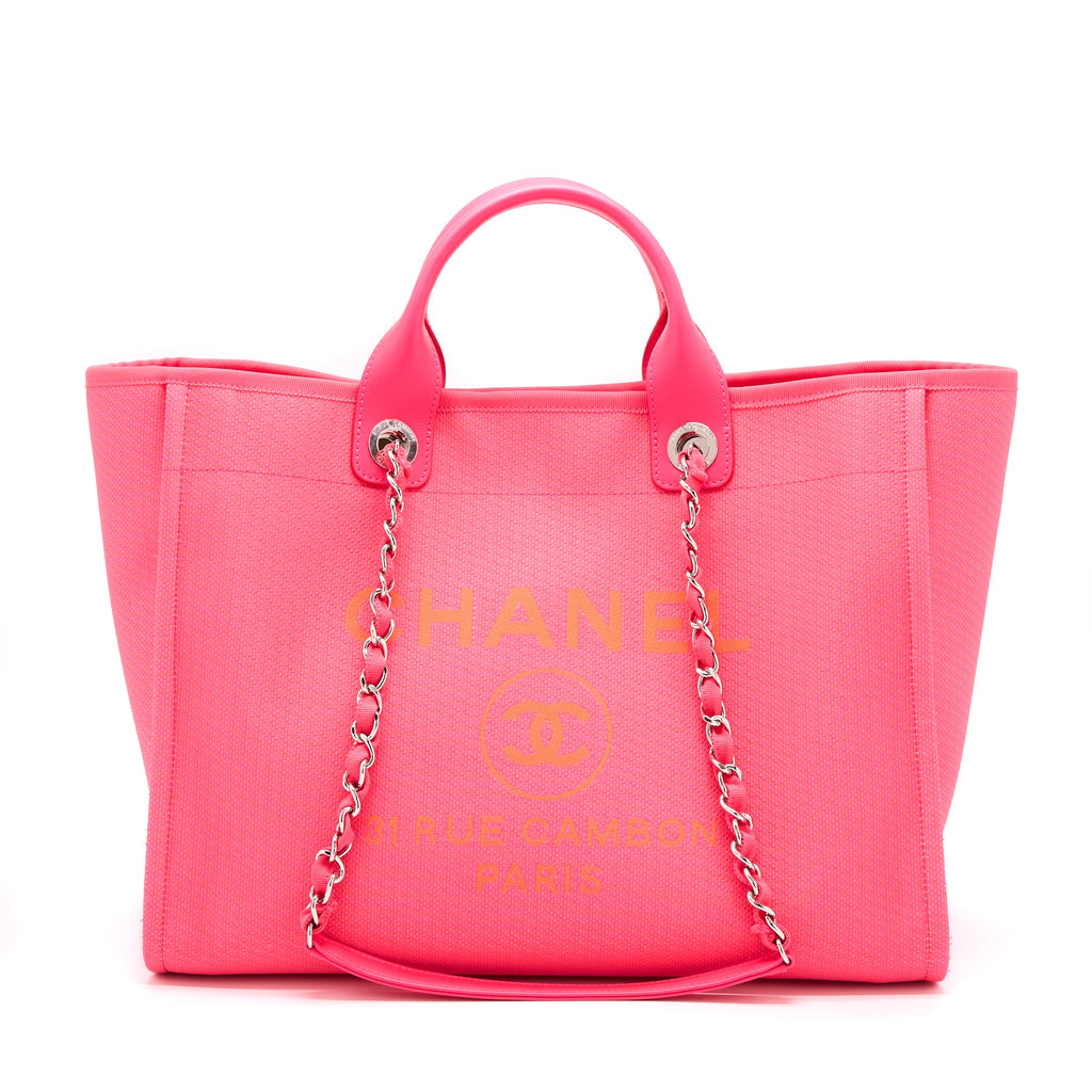 CHANEL DEAUVILLE TOTE BAG HOT PINK SHW