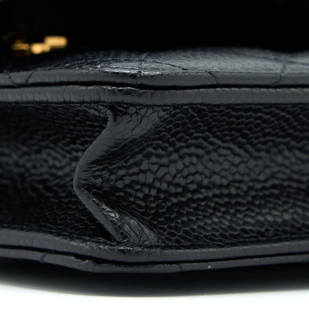 CHANEL CLASSIC WALLET ON CHAIN CAVIAR BLACK GHW (MICROCHIP)