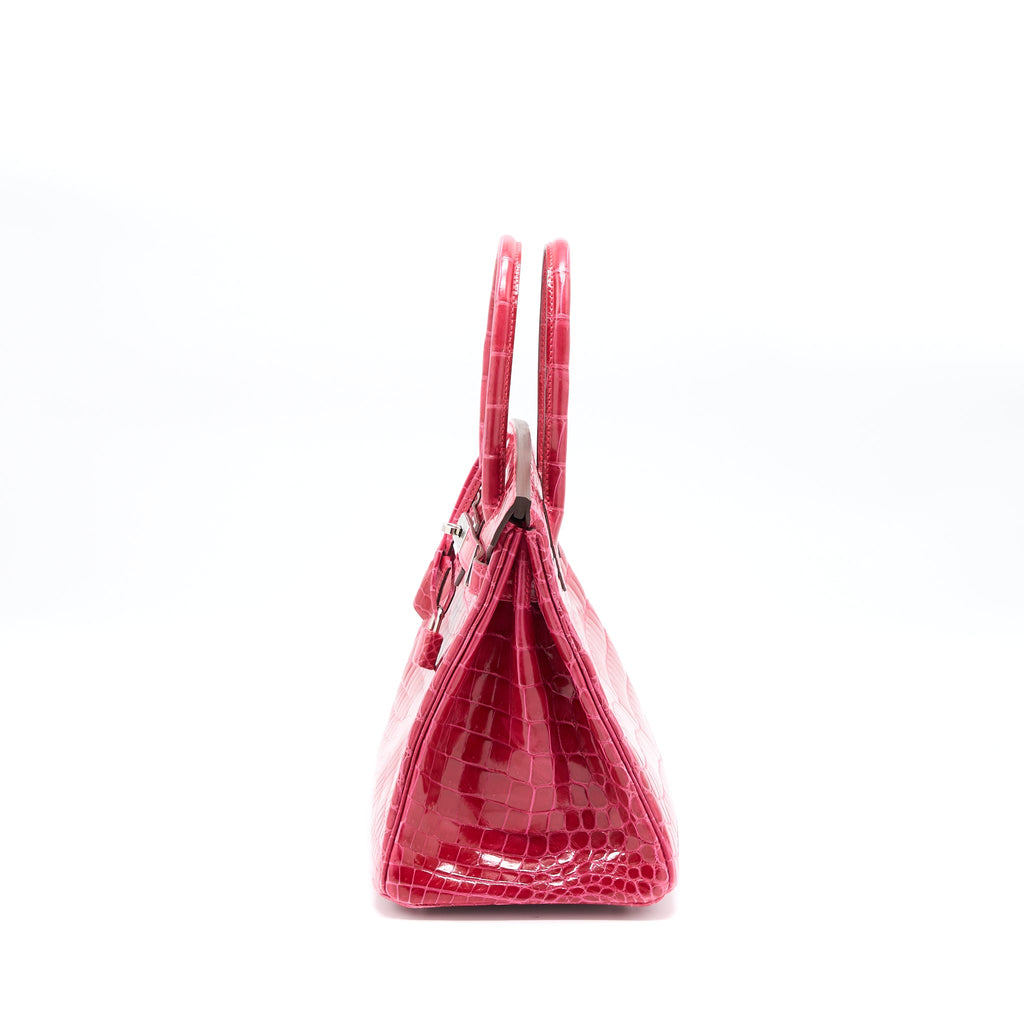 HERMES BIRKIN 30 SHINY CROCODILE ROSE EXTREME SHW