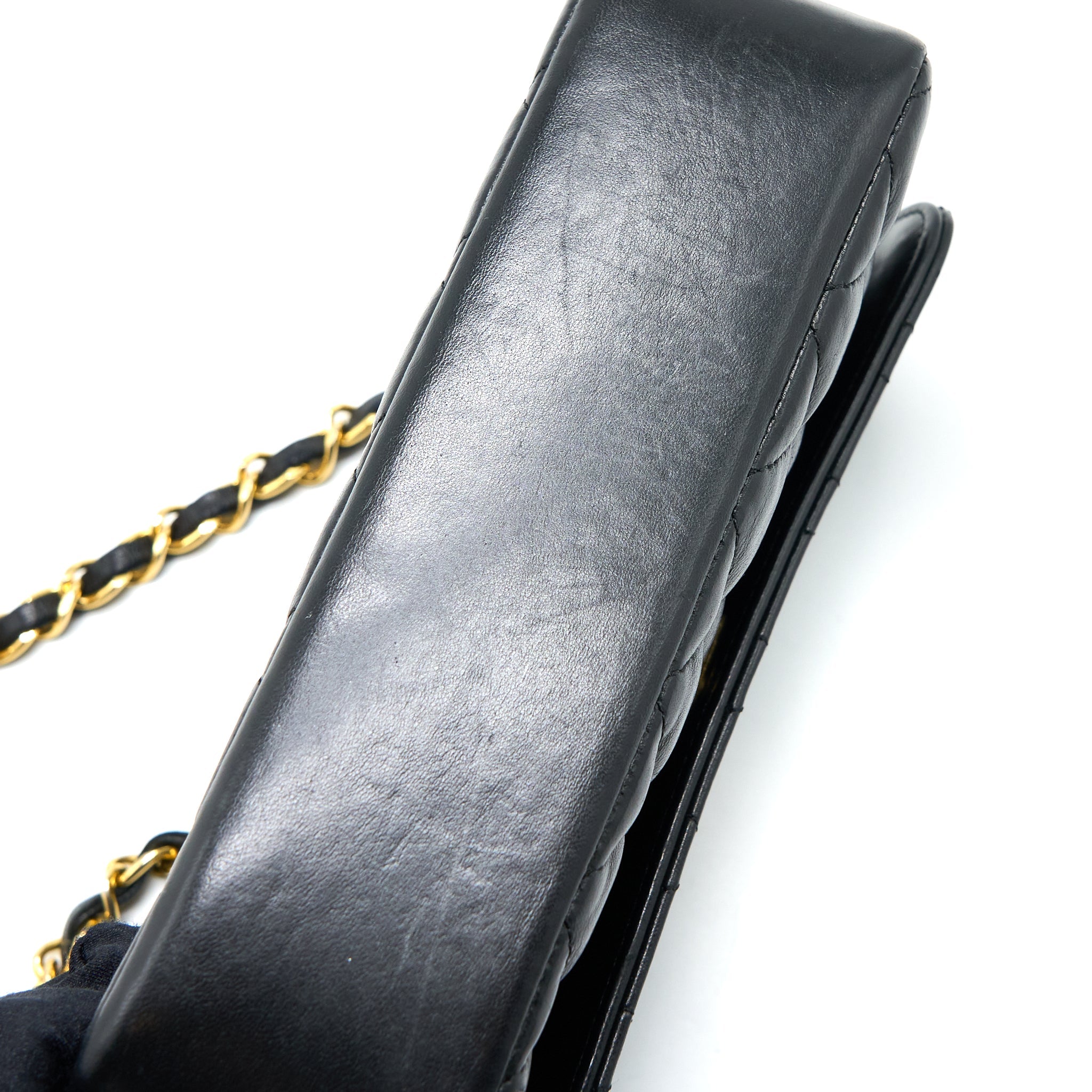 CHANEL VINTAGE MINI FLAP BAG LAMBSKIN BLACK GHW