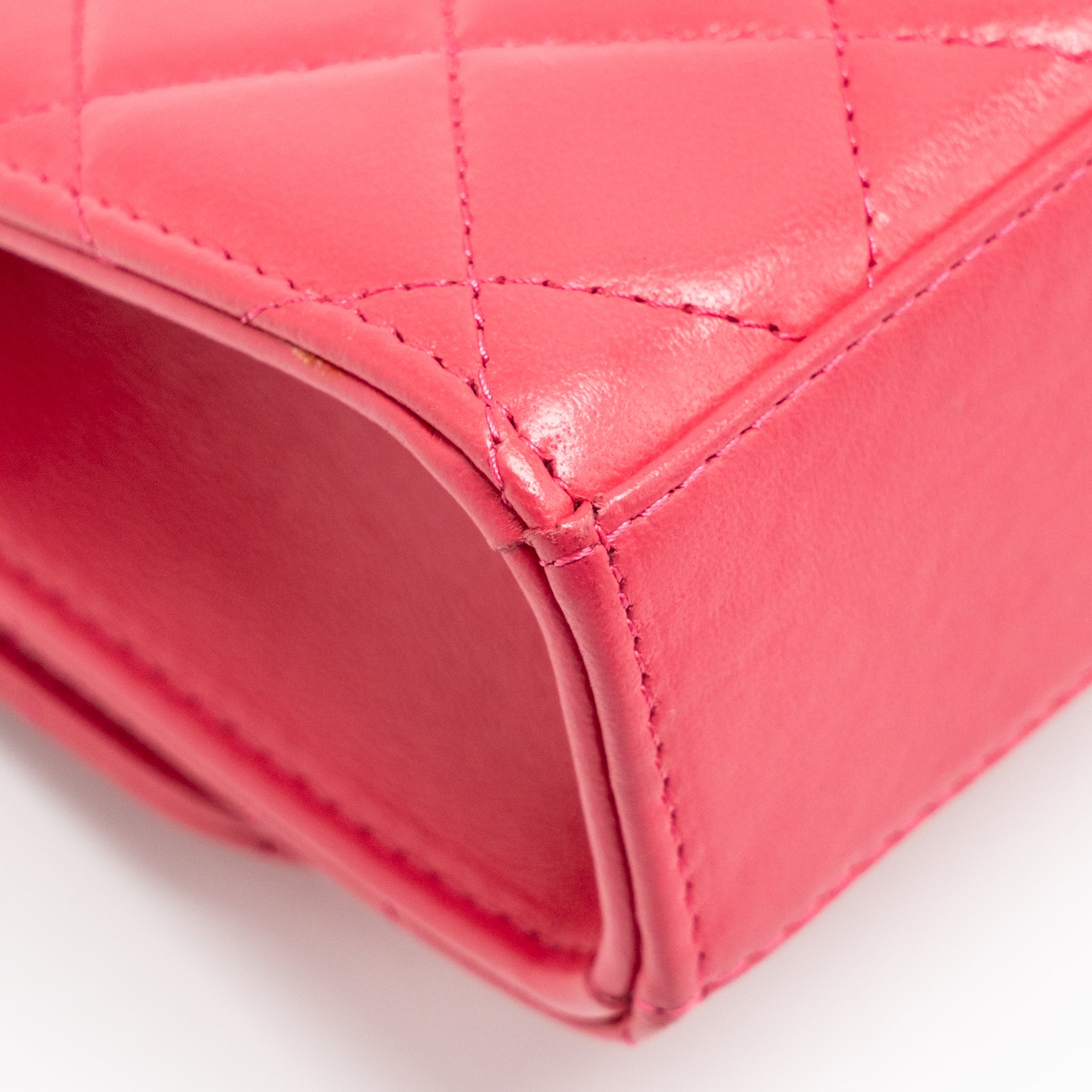 CHANEL MINI TRENDY CC CLUTCH WITH CHAIN LAMBSKIN PINK LGHW