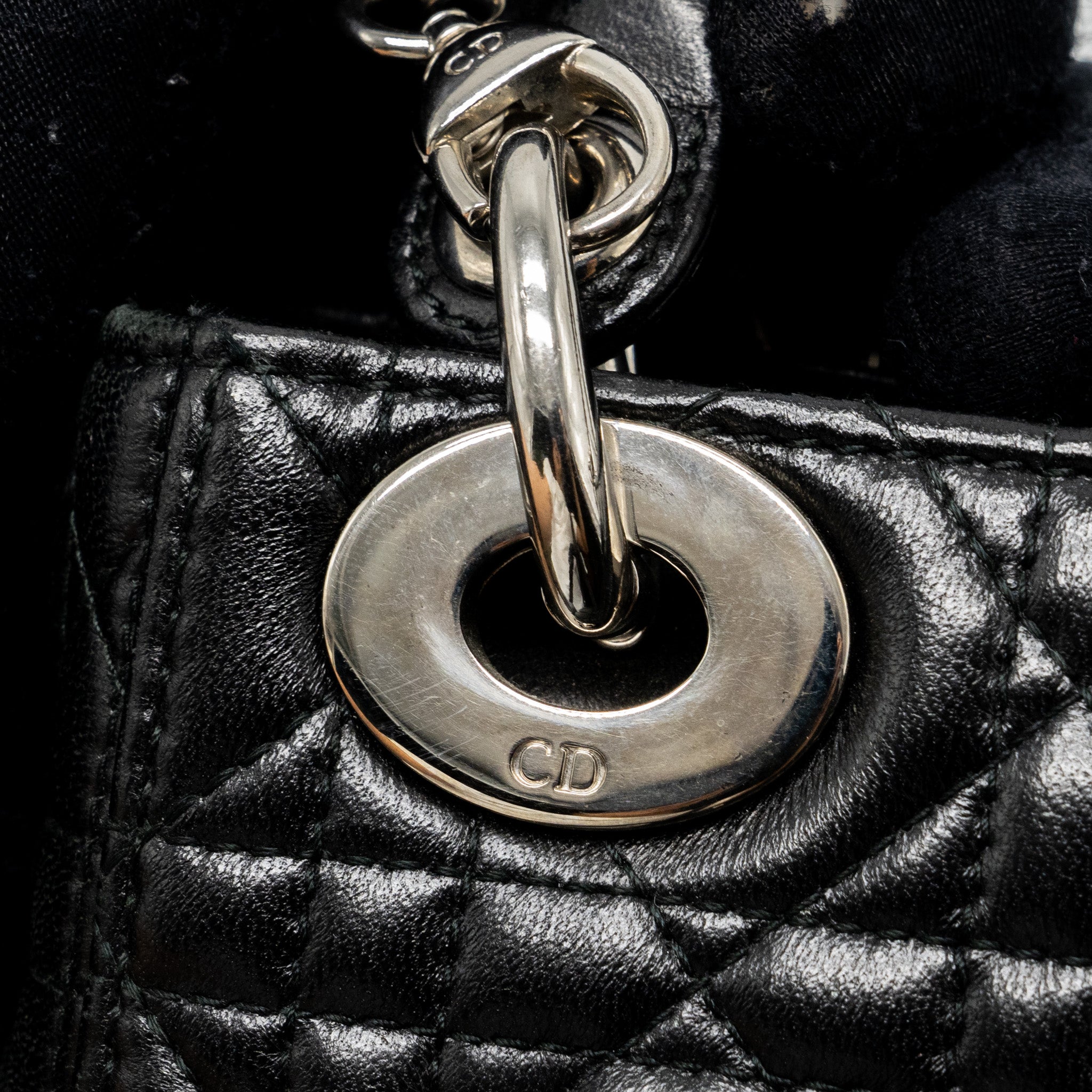 DIOR MINI LADY DIOR LAMBSKIN BLACK SHW