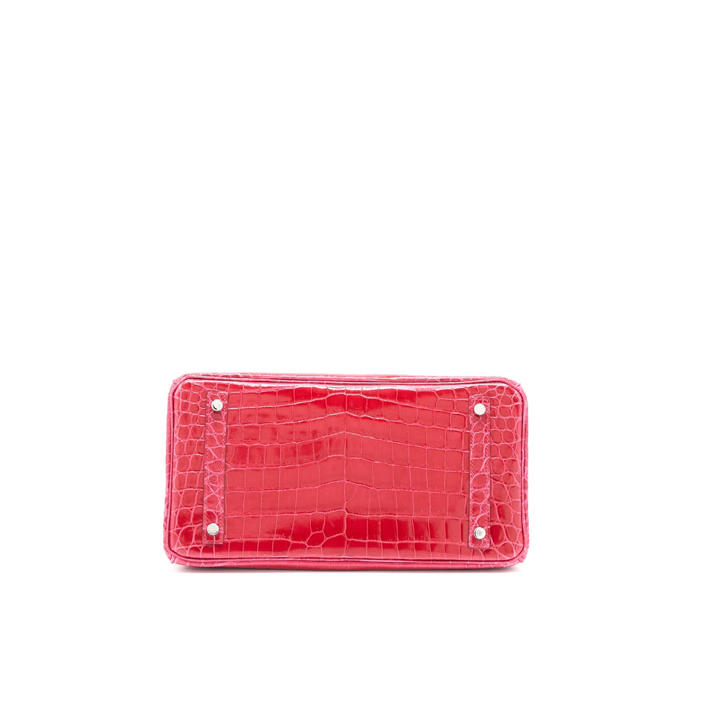 HERMES BIRKIN 30 SHINY CROCODILE ROSE EXTREME SHW