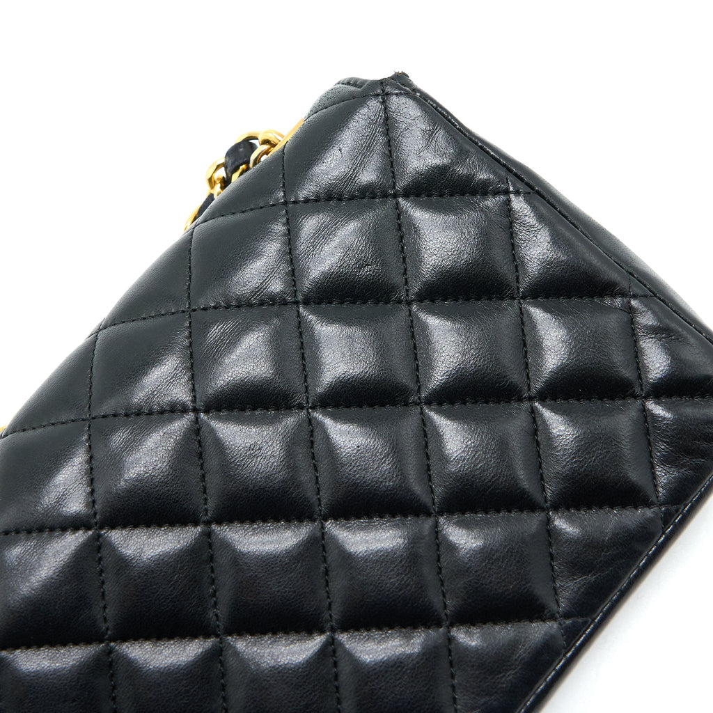 CHANEL VINTAGE MINI FLAP BAG LAMBSKIN BLACK GHW