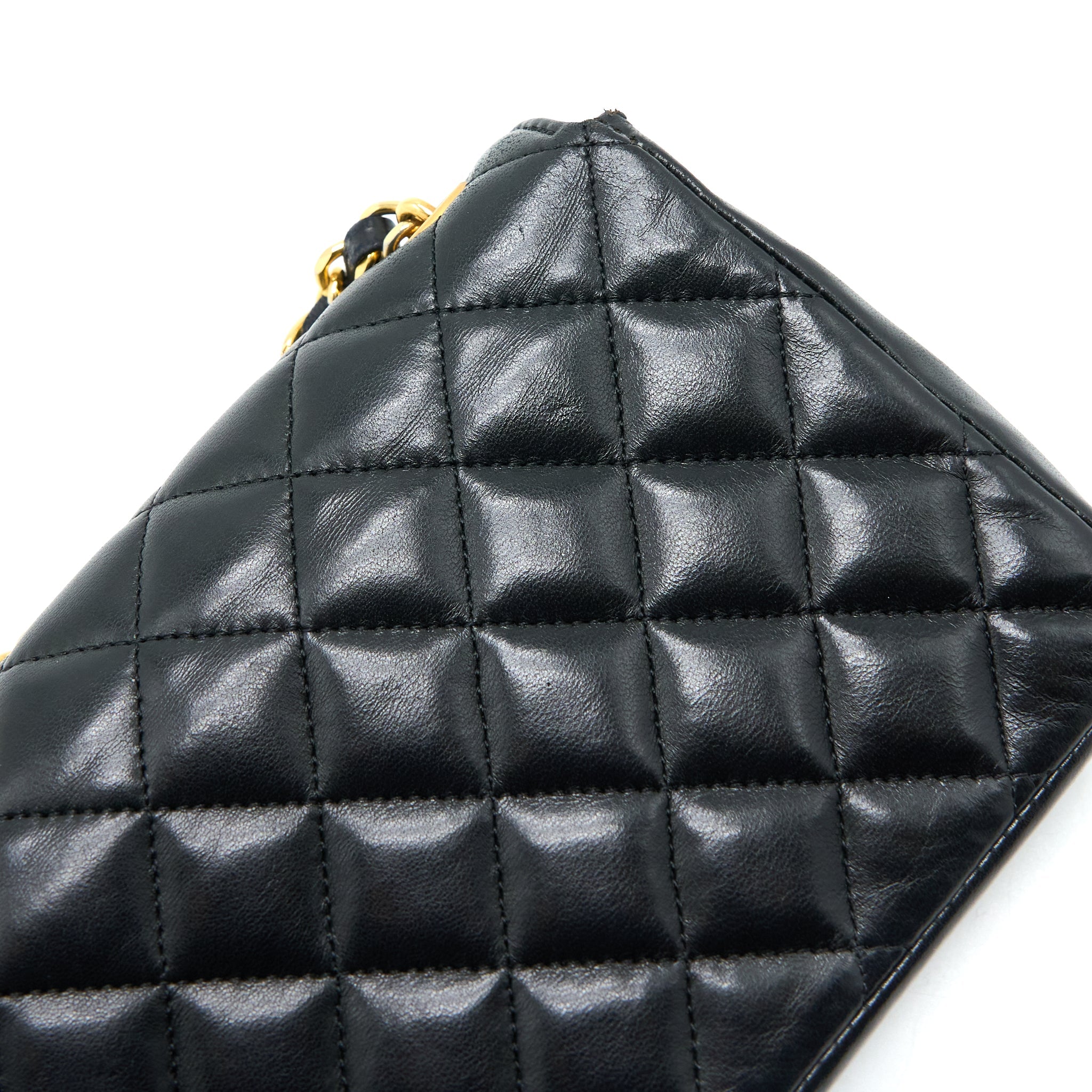 CHANEL VINTAGE MINI FLAP BAG LAMBSKIN BLACK GHW