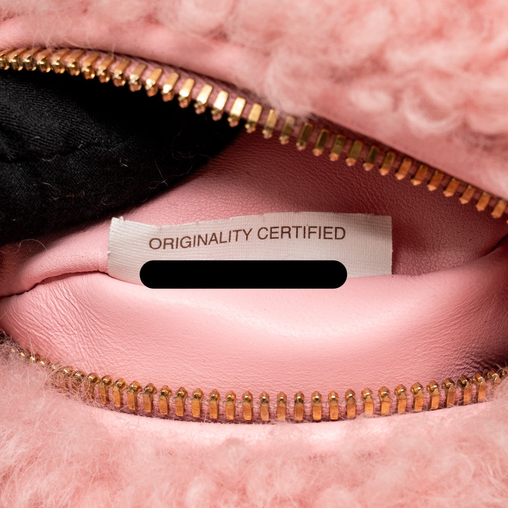 BOTTEGA VENETA MINI JODIE SHEARLING PINK GHW
