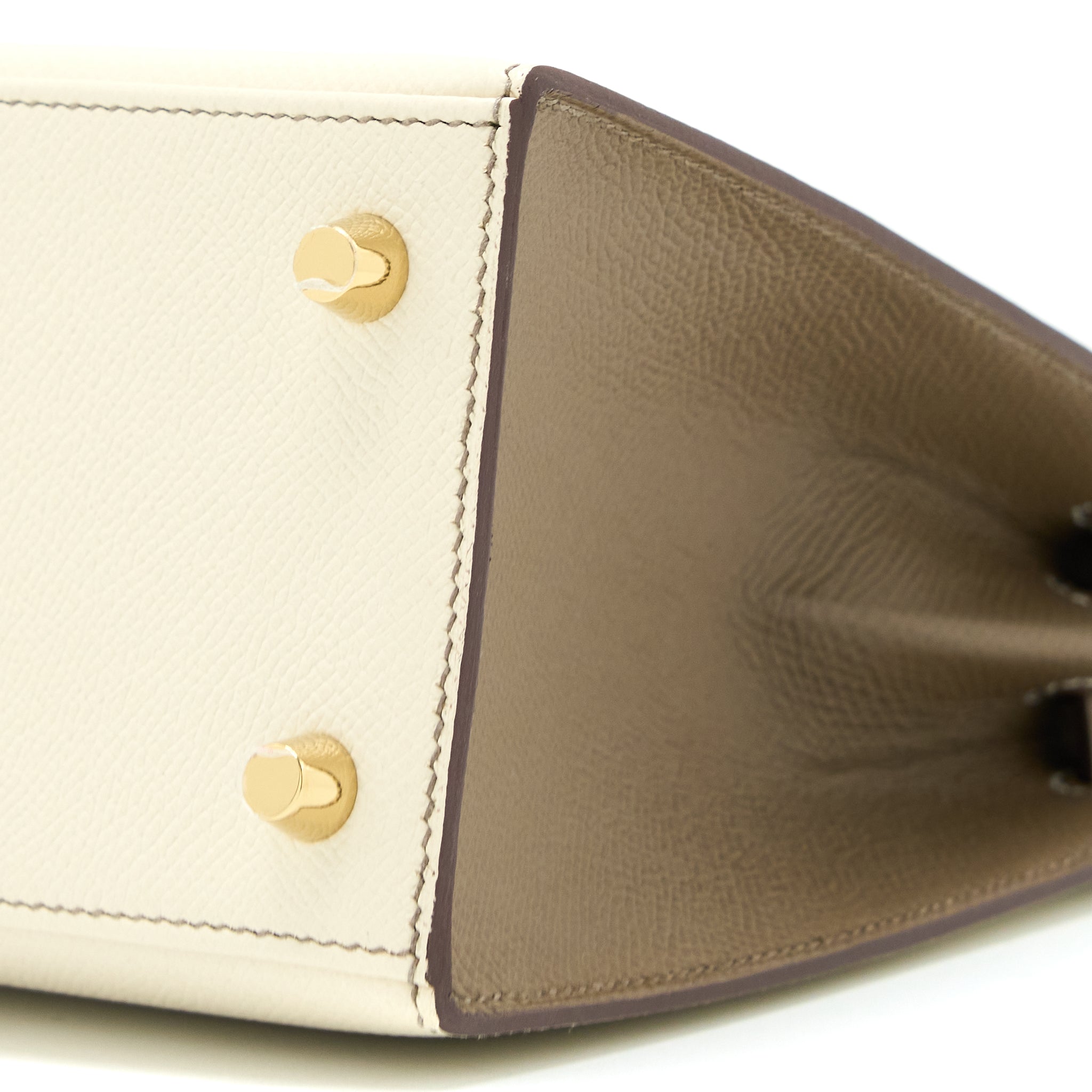 HERMES KELLY 25 SPECIAL ORDER EPSOM CRAIE / ETOUPE BRUSHED GHW