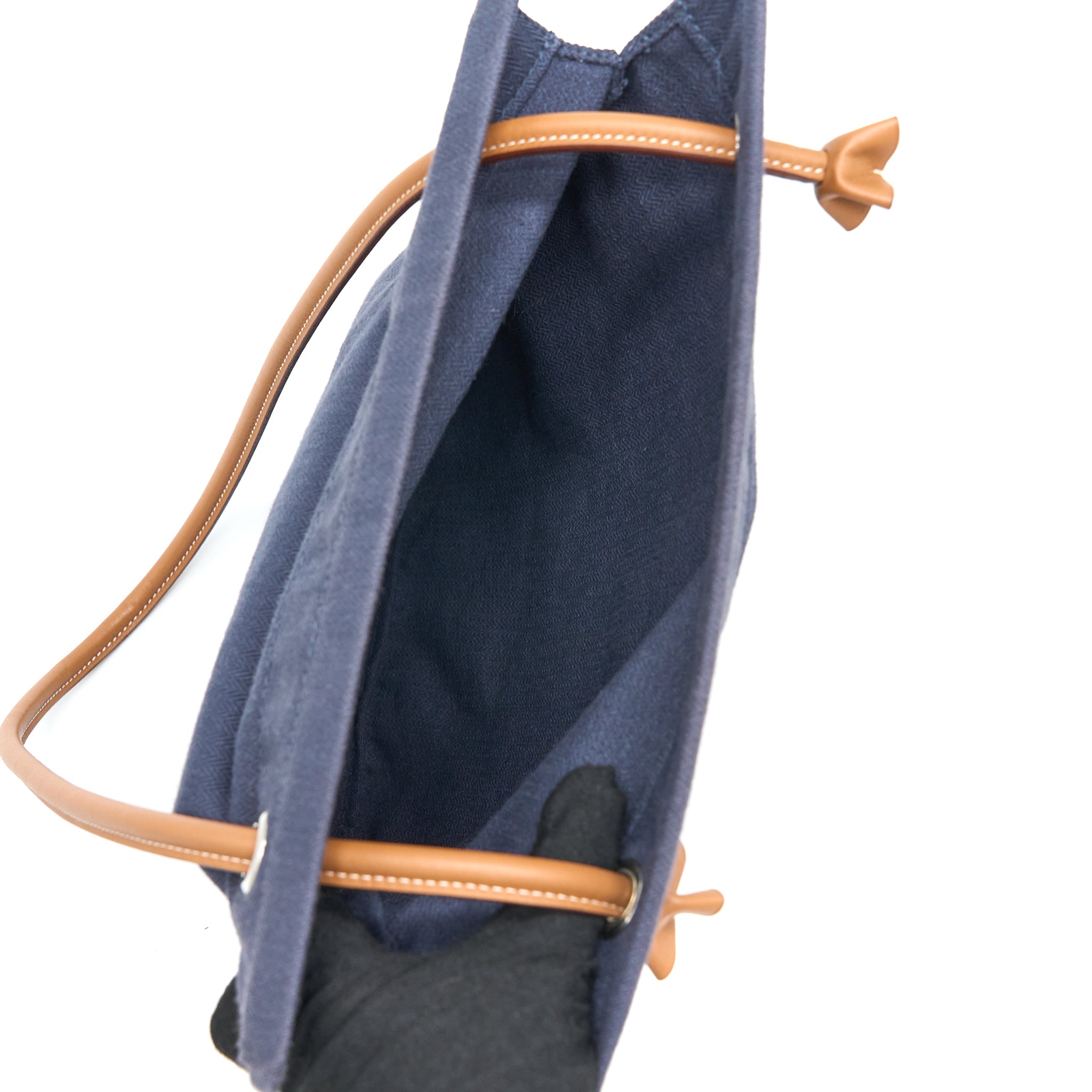 HERMES ALINE GROOMING BAG CANVAS/LEATHER NAVY/RED SHW