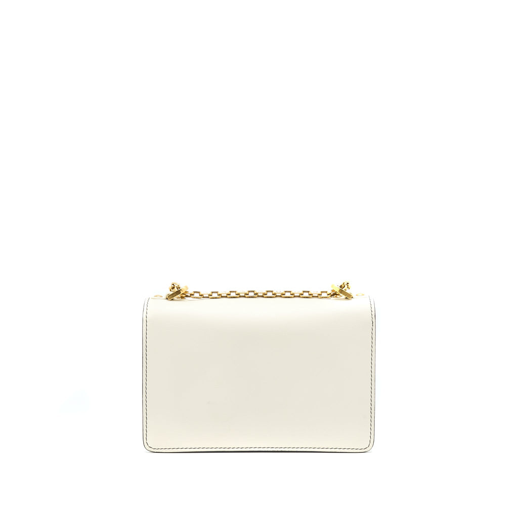 DIOR JA'DIOR FLAP BAG/ CLUTCH WITH CHAIN WHITE GHW