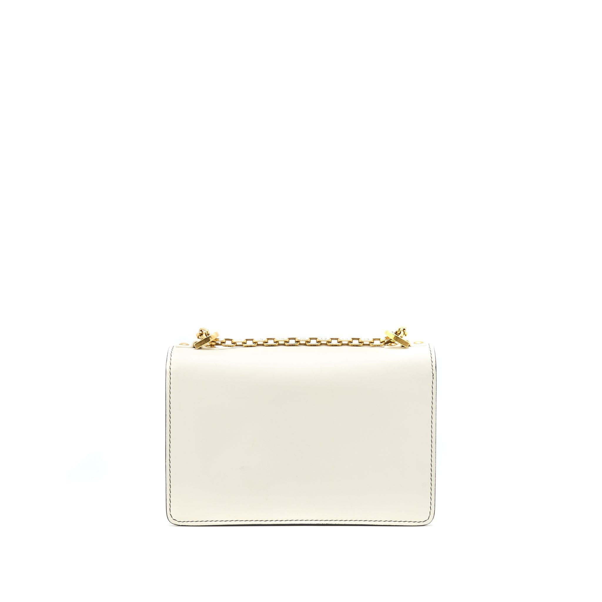 DIOR JA'DIOR FLAP BAG/ CLUTCH WITH CHAIN WHITE GHW
