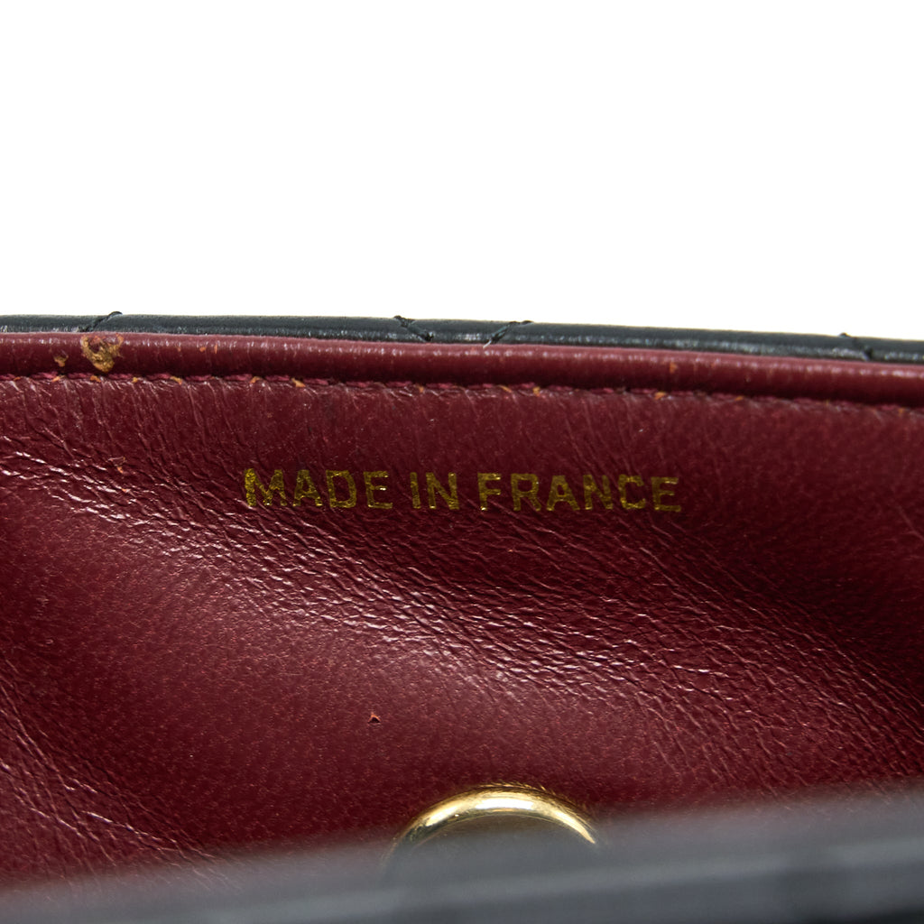 CHANEL VINTAGE MINI FLAP BAG LAMBSKIN BLACK GHW