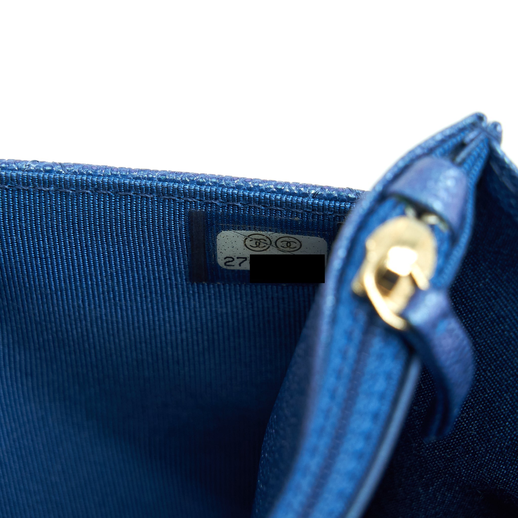 CHANEL CLASSIC WALLET ON CHAIN CAVIAR IRIDESCENT BLUE LGHW