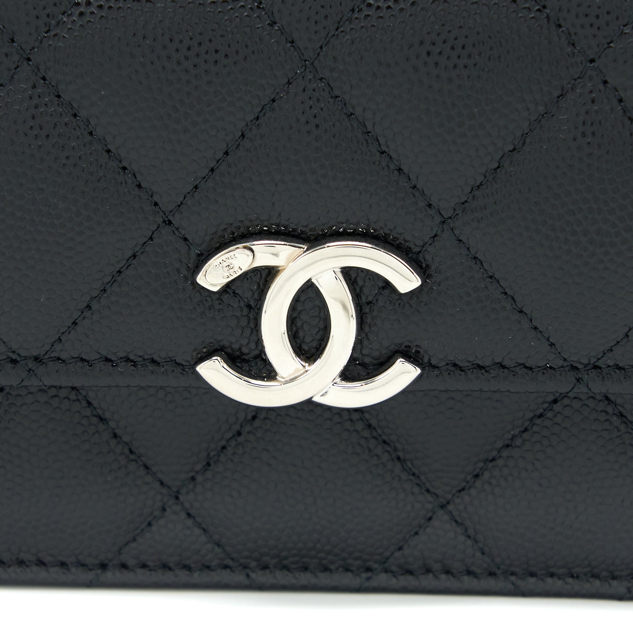 CHANEL DETAILED TOP HANDLE MINI FLAP BAG WITH CHAIN CAVIAR BLACK SHW