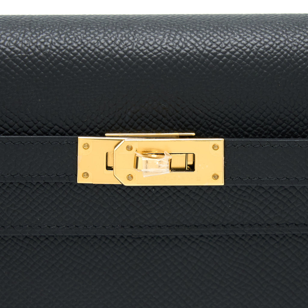 HERMES CLASSIC KELLY TO GO EPSOM BLACK GHW