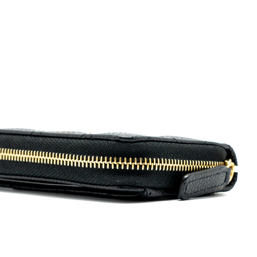 CHANEL ZIP CARD HOLDER CAVIAR BLACK GWH (MICROCHIP)
