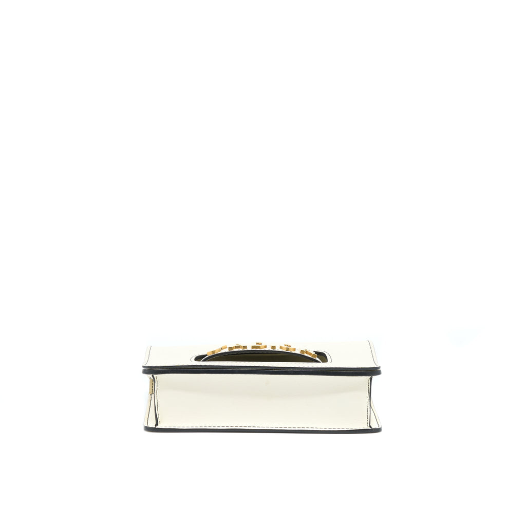 DIOR JA'DIOR FLAP BAG/ CLUTCH WITH CHAIN WHITE GHW