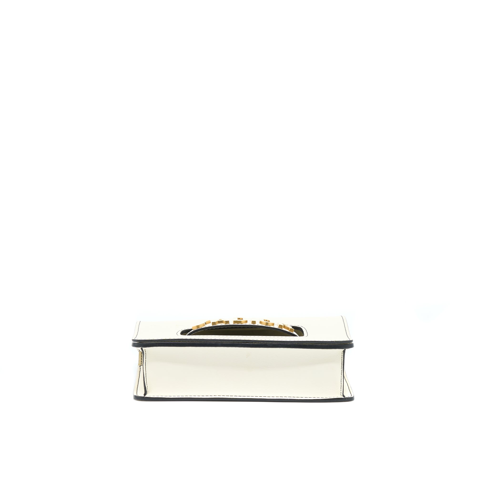 DIOR JA'DIOR FLAP BAG/ CLUTCH WITH CHAIN WHITE GHW