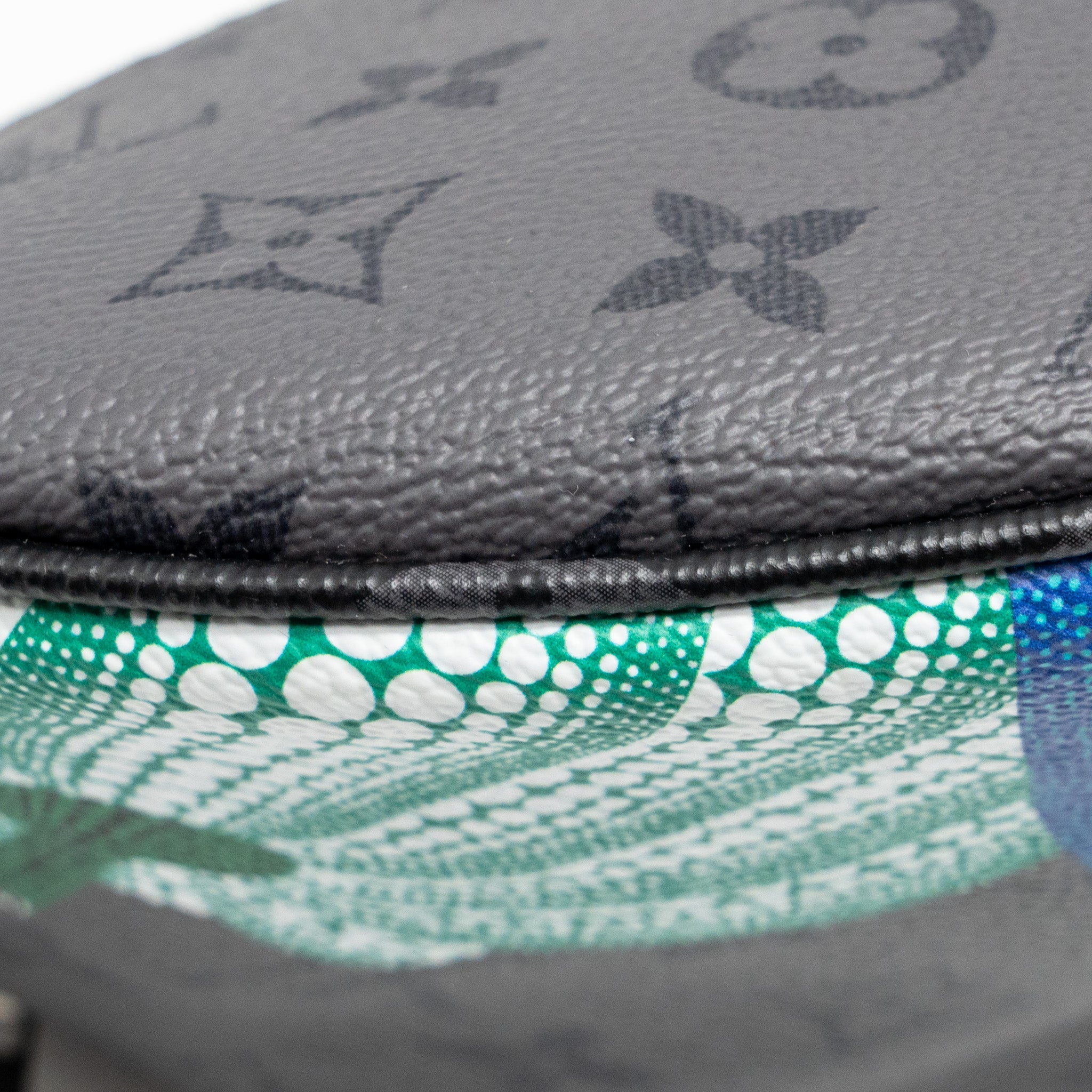 LOUIS VUITTON X YAYOI KUSAMA REVERSE MONOGRAM ECLIPSE MAXI BUMBAG CANVAS GREY/ MULTICOLOUR DARK SILVER HARDWARE
