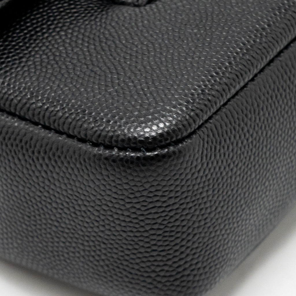 CHANEL 26P PREPPY COCO CLUTCH SHOULDER BAG CAVIAR BLACK GHW (MICROCHIP)