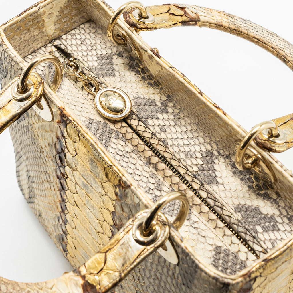 DIOR MEDIUM LADY DIOR PYTHON MULTICOLOUR LGHW