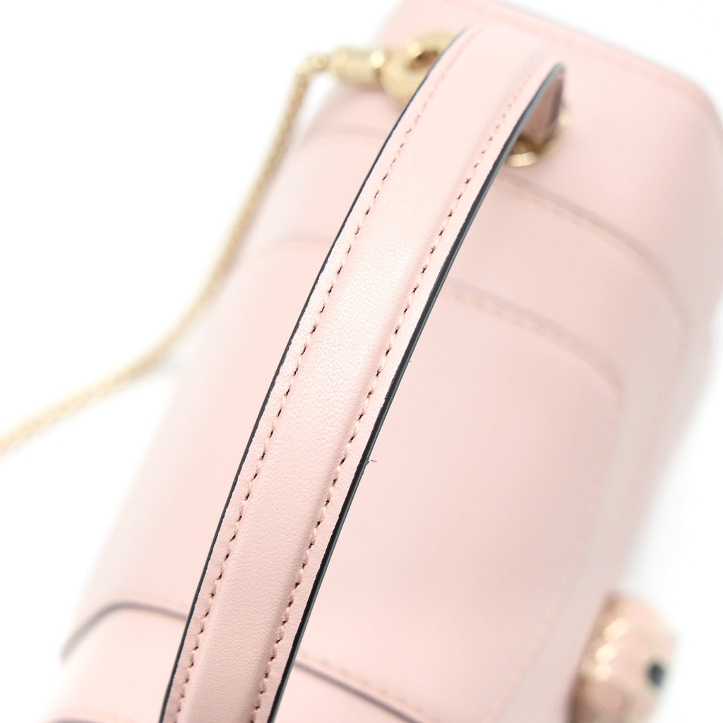 BVLGARI SERPENTI FOREVER TOP HANDLE BAG CALFSKIN CRYSTAL ROSE/GREY GHW
