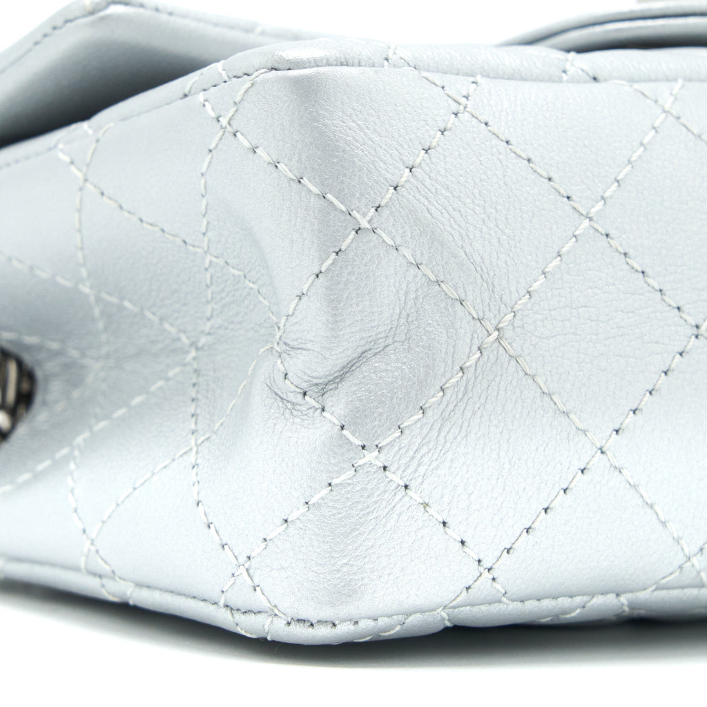 CHANEL MINI 2.55 REISSUE FLAP BAG CALFSKIN LIGHT GREY SHW