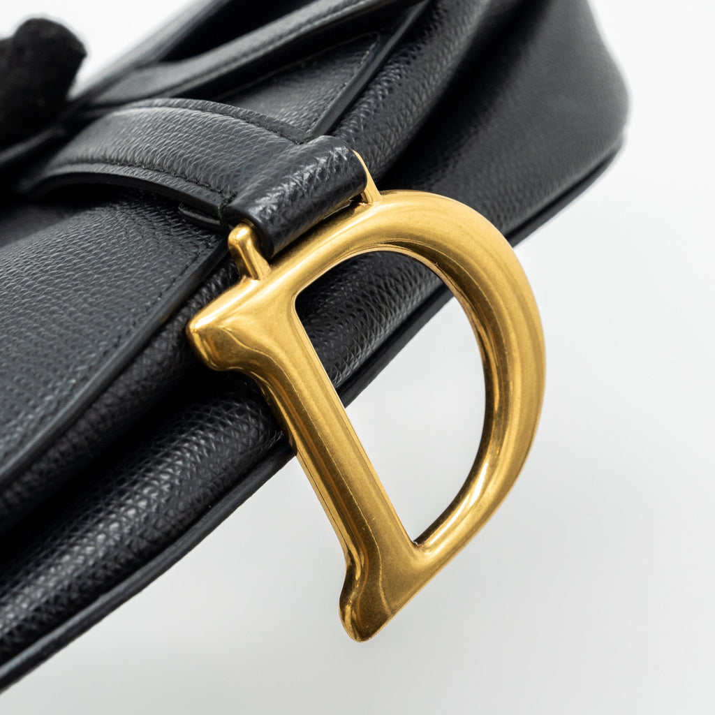 DIOR MEDIUM SADDLE BAG CALFSKIN BLACK GHW