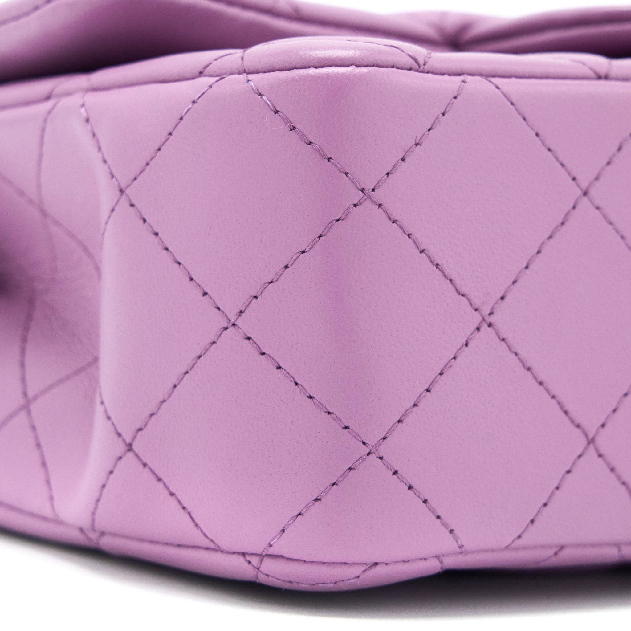 CHANEL MINI RECTANGULAR FLAP BAG LAMBSKIN PURPLE SHW