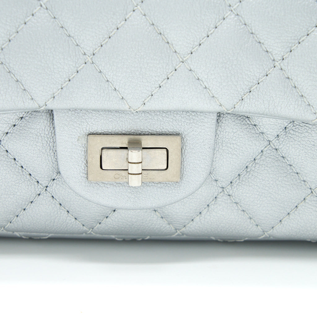 CHANEL MINI 2.55 REISSUE FLAP BAG CALFSKIN LIGHT GREY SHW