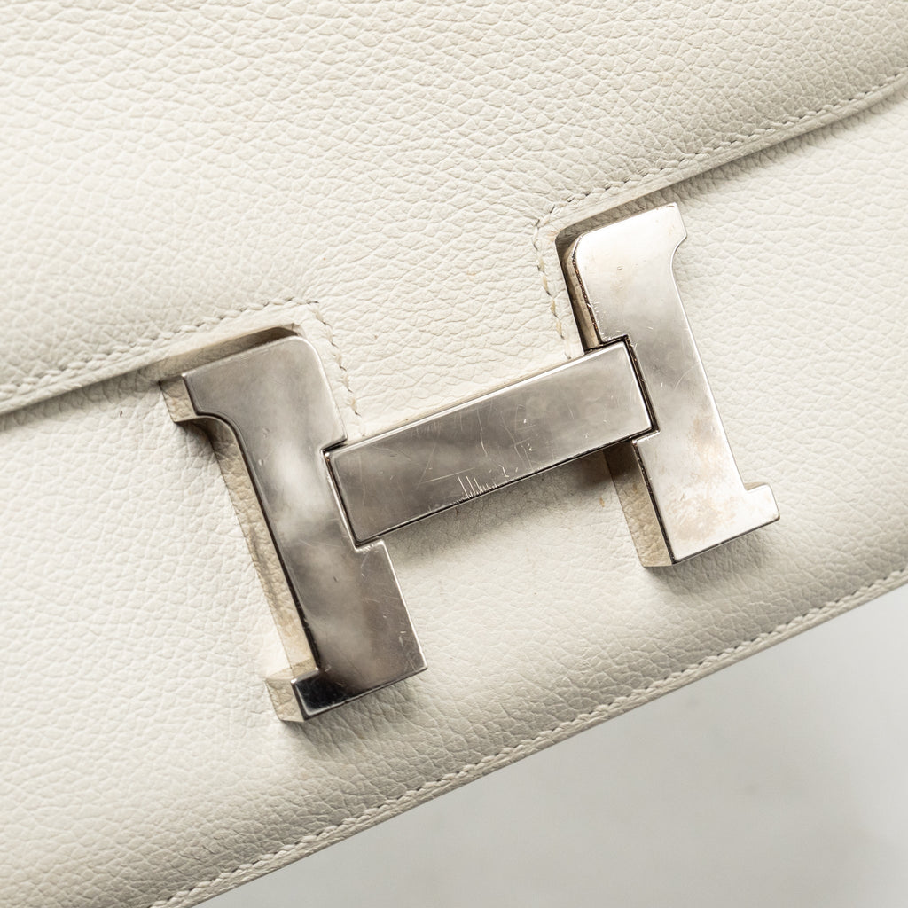 HERMES MINI CONSTANCE EPSOM BLANC SHW